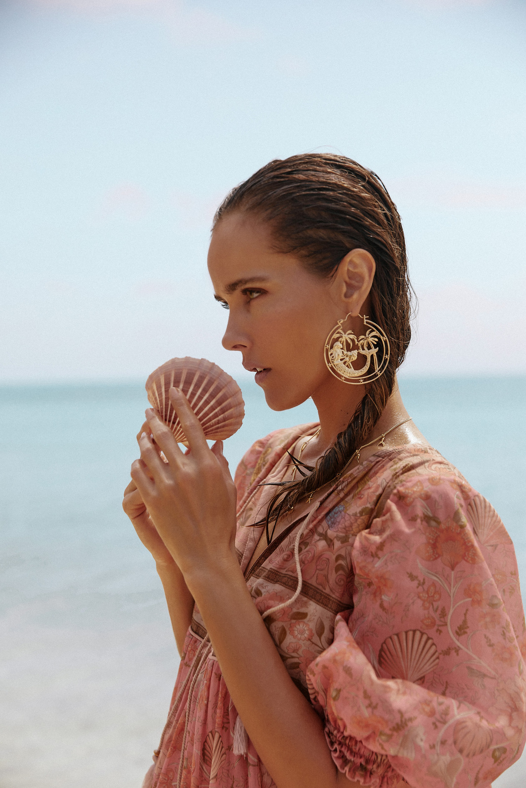 SEASHELL BOHO MINI DRESS