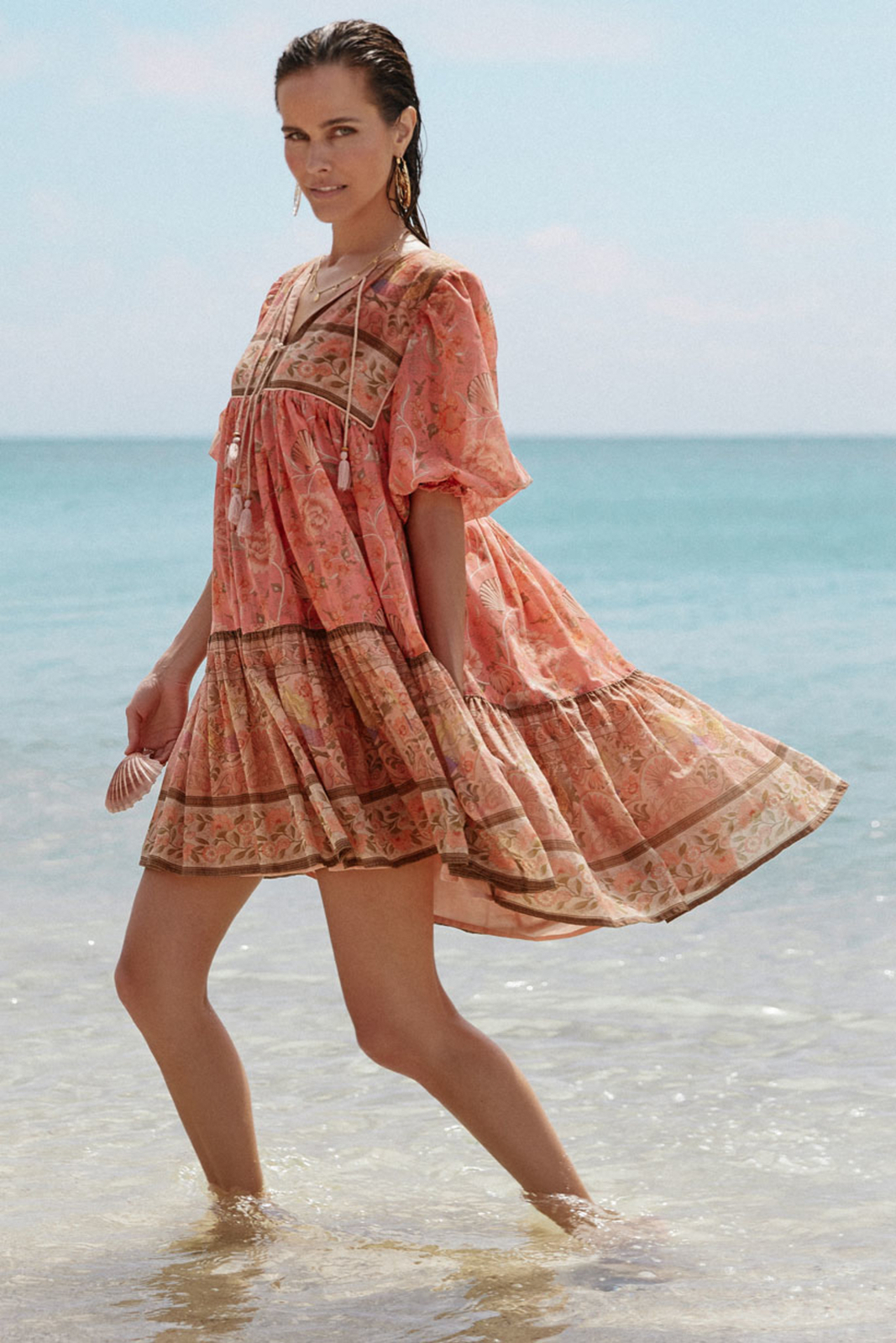SEASHELL BOHO MINI DRESS