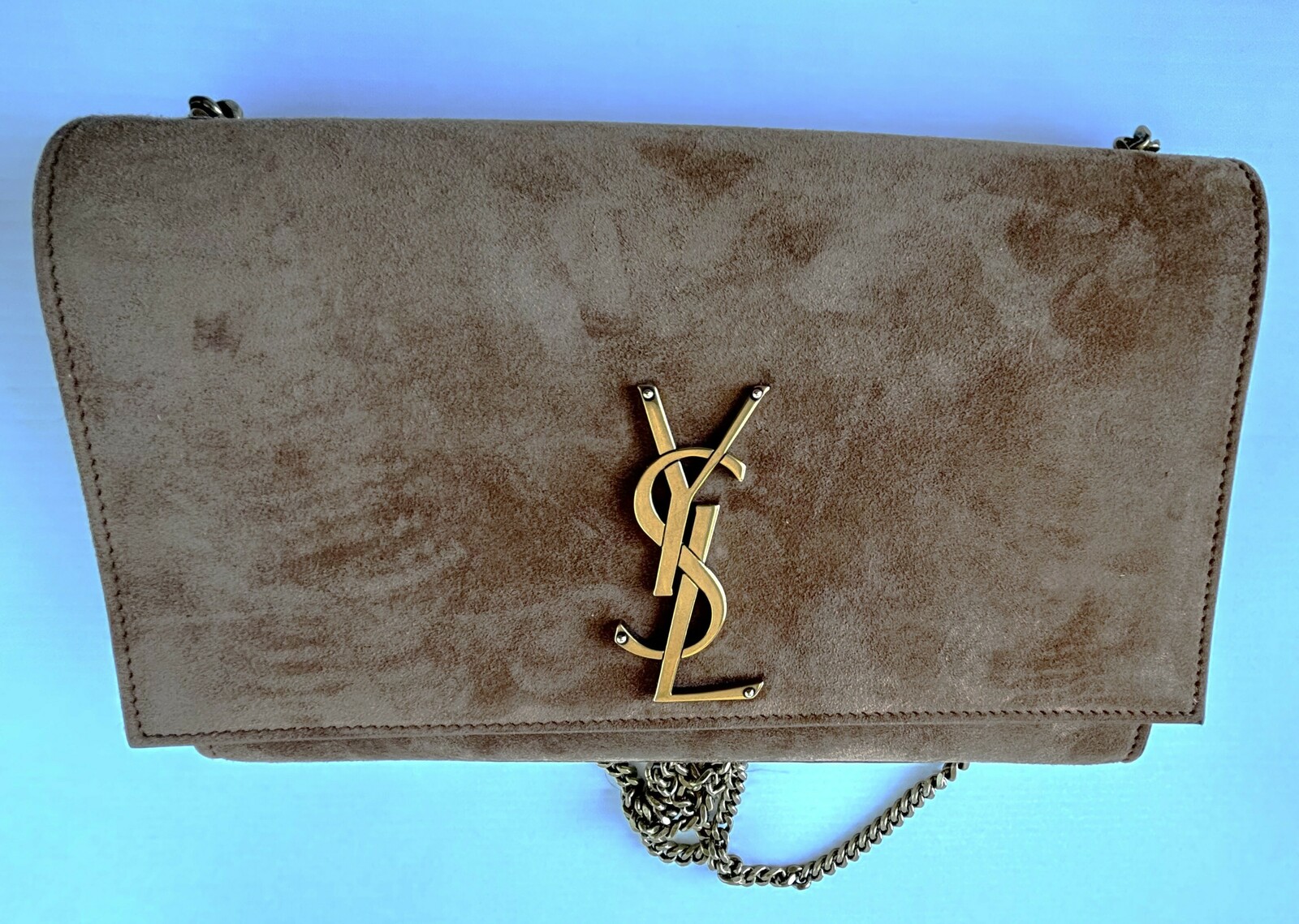 Kate Suede Chain Bag – Brand New / Full Set
