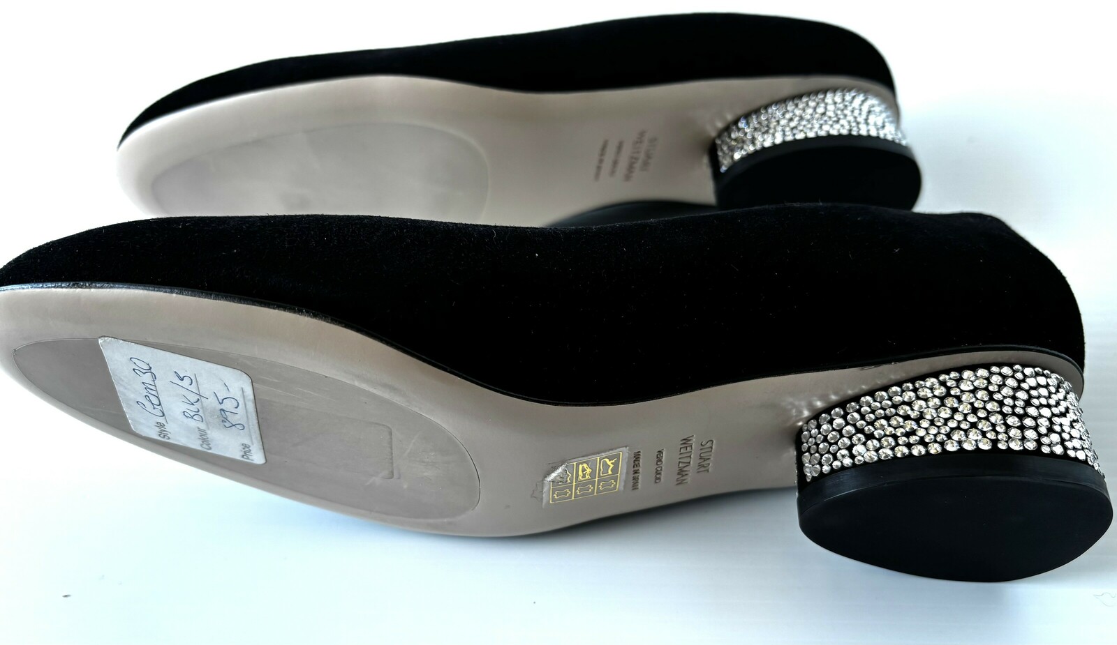 Suede Pumps Swarovski Crystal HeelSize 38.5 – Never Worn