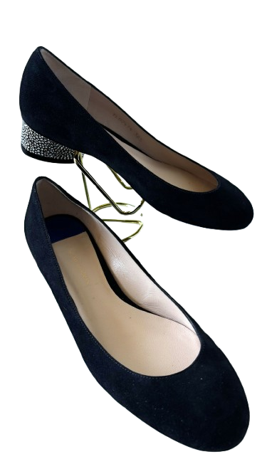 Suede Pumps Swarovski Crystal HeelSize 38.5 – Never Worn