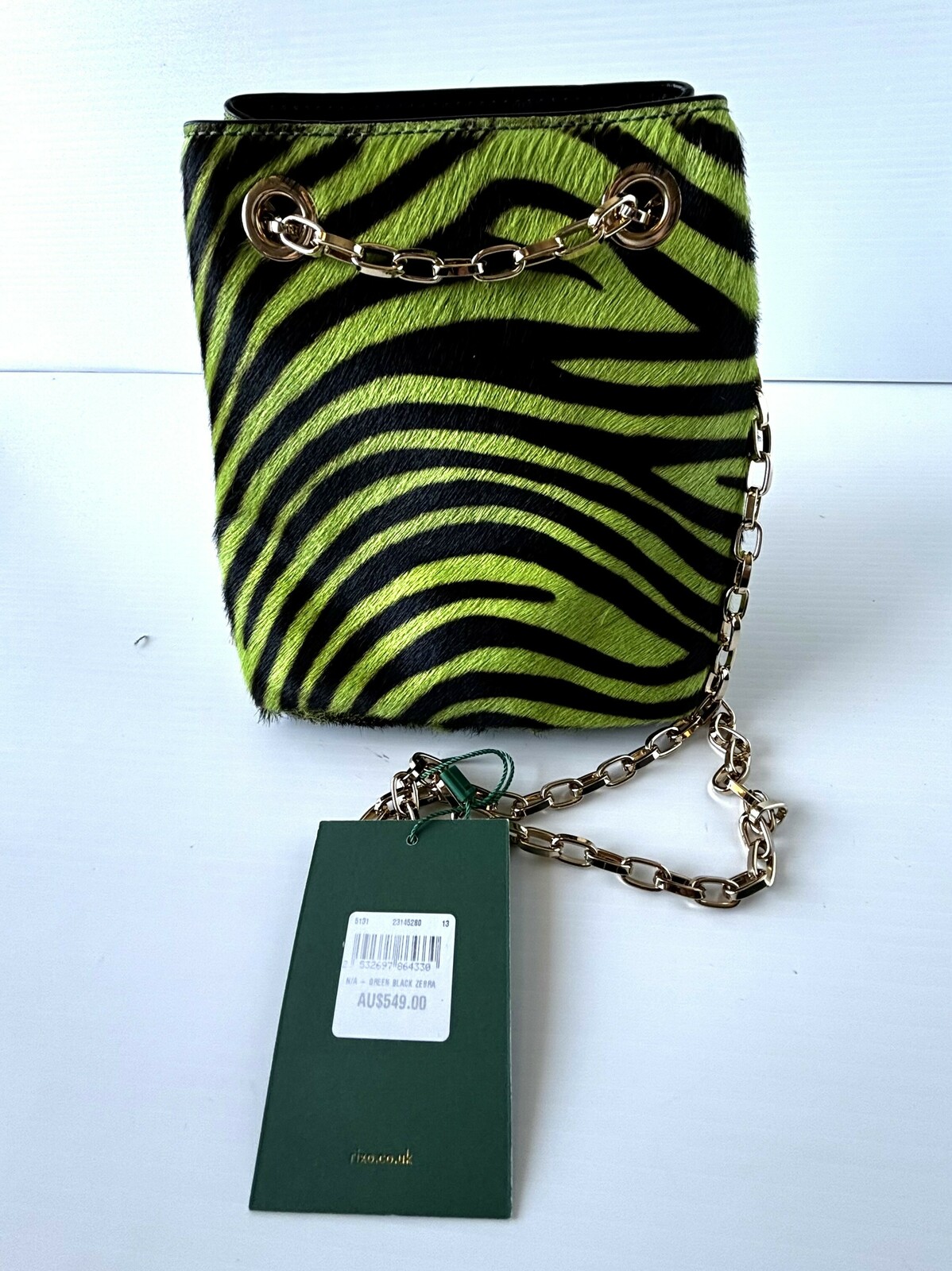London Green Zebra Calf Hair Bag – Rare Colourway