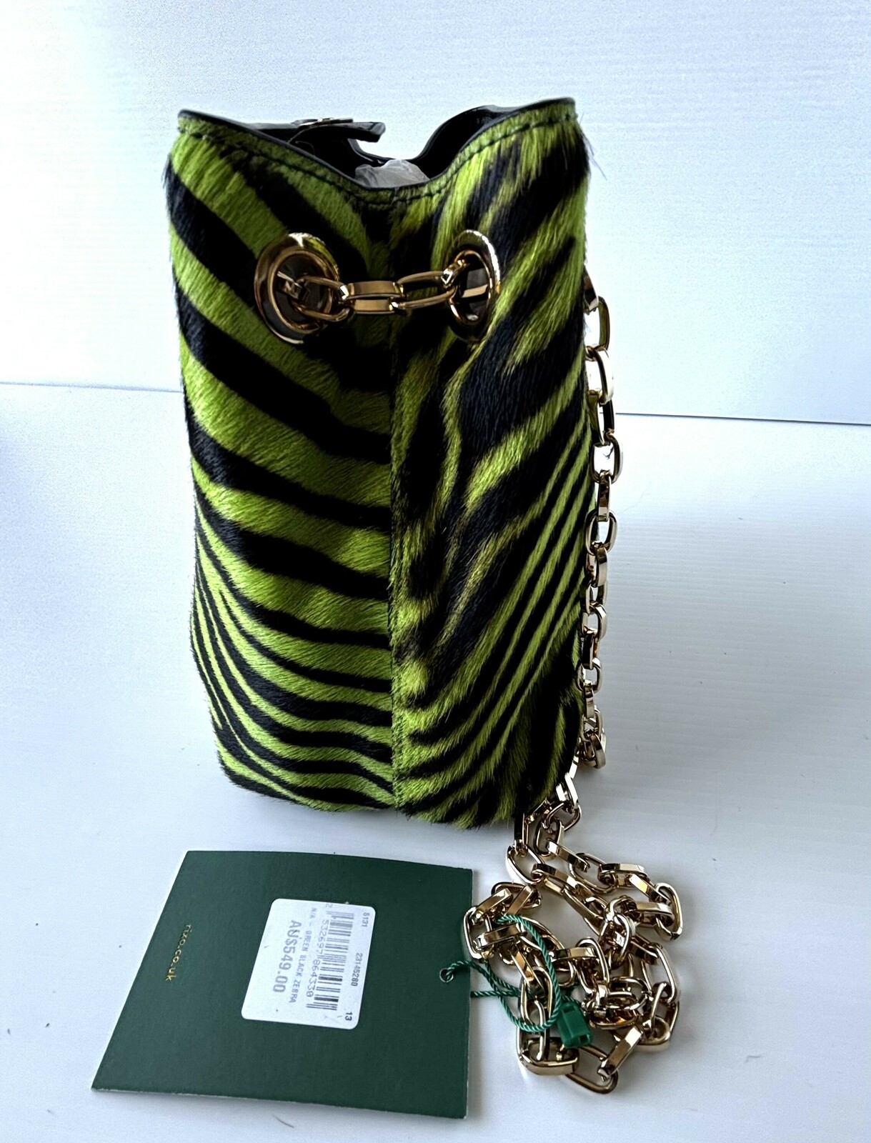 London Green Zebra Calf Hair Bag – Rare Colourway