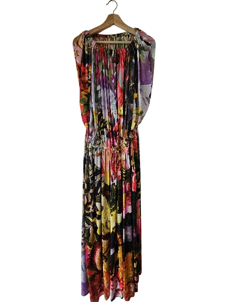 satin dress Neon Bush Print by Laura Jones Size 14 /XL