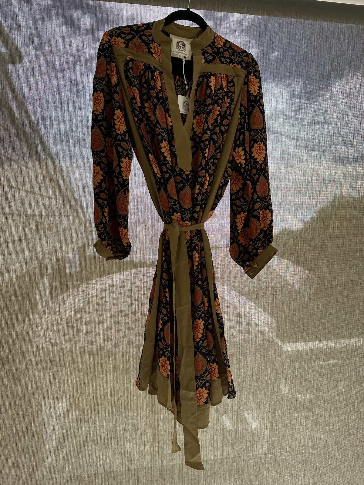 PEACE TRAIN SILK CAFTAN DRESS