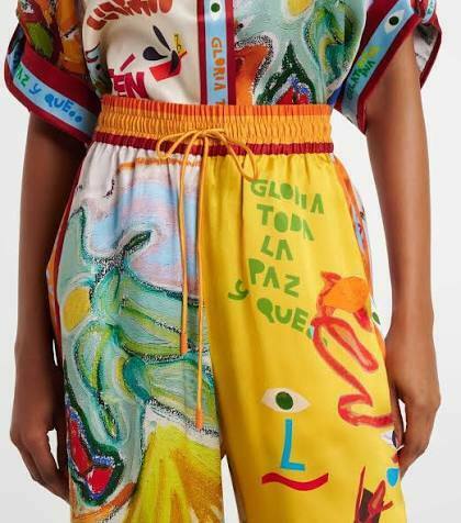 La Charrasca Silk Wide Leg Trousers AU 12