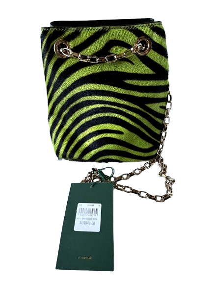 London Green Zebra Calf Hair Bag – Rare Colourway