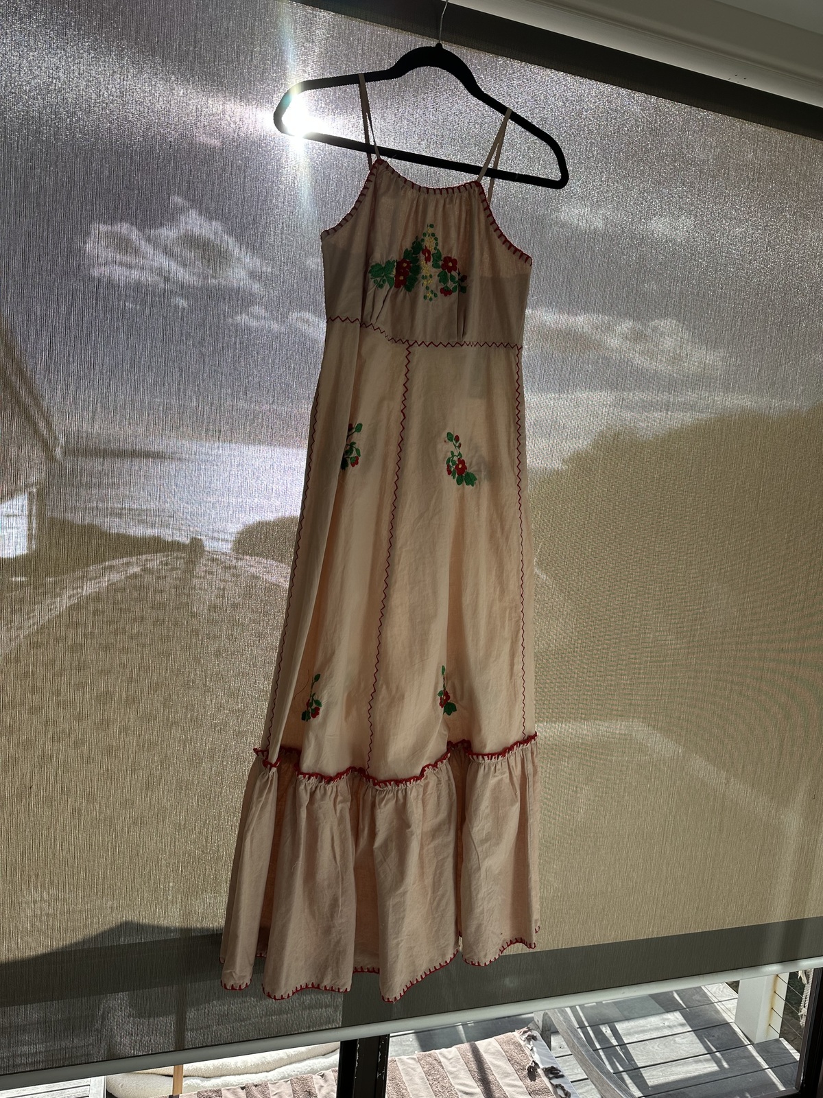 SOMEWHERE ON A BEACH PINK EMBROIDERED FLORAL DRESS