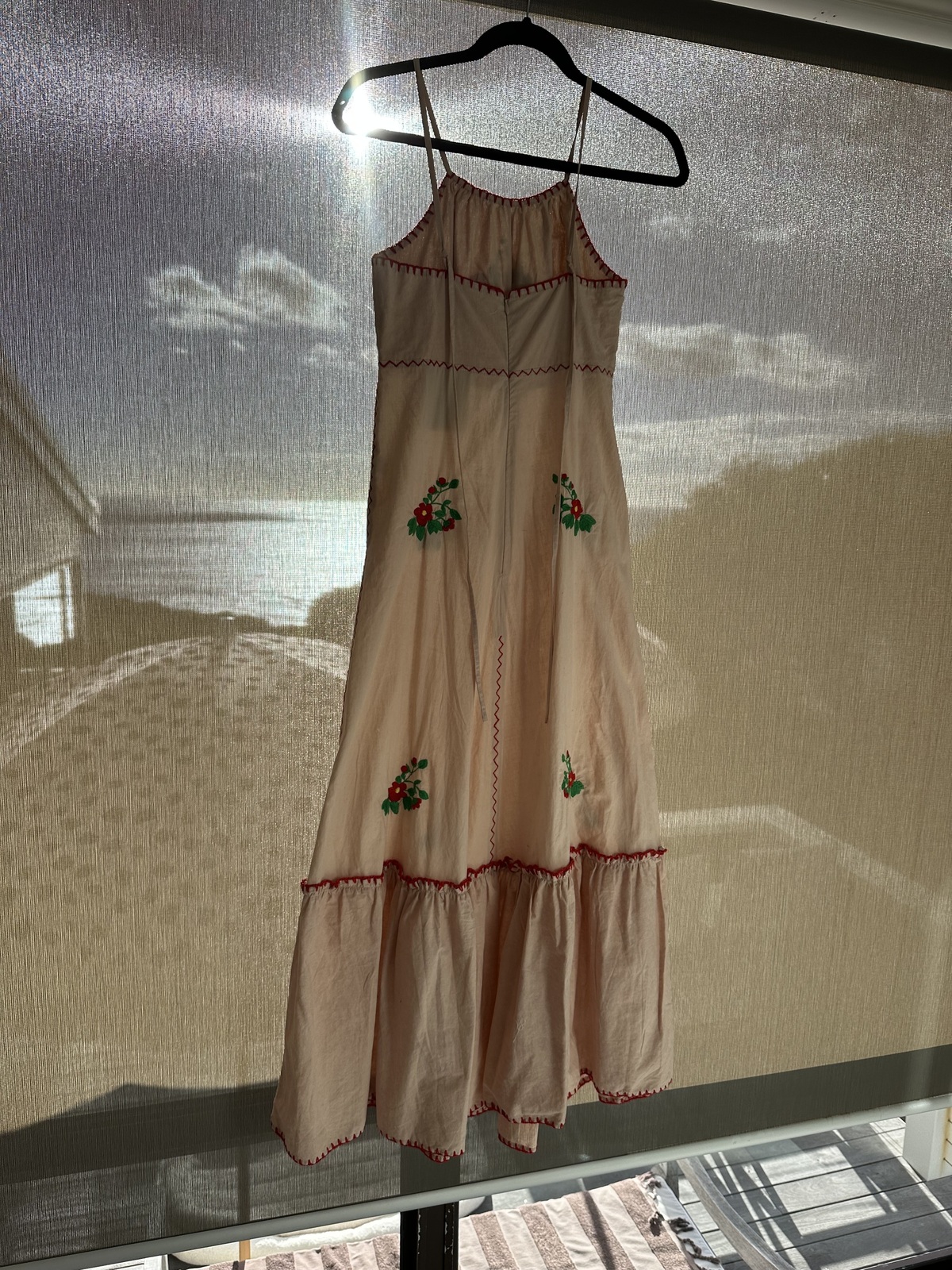 SOMEWHERE ON A BEACH PINK EMBROIDERED FLORAL DRESS