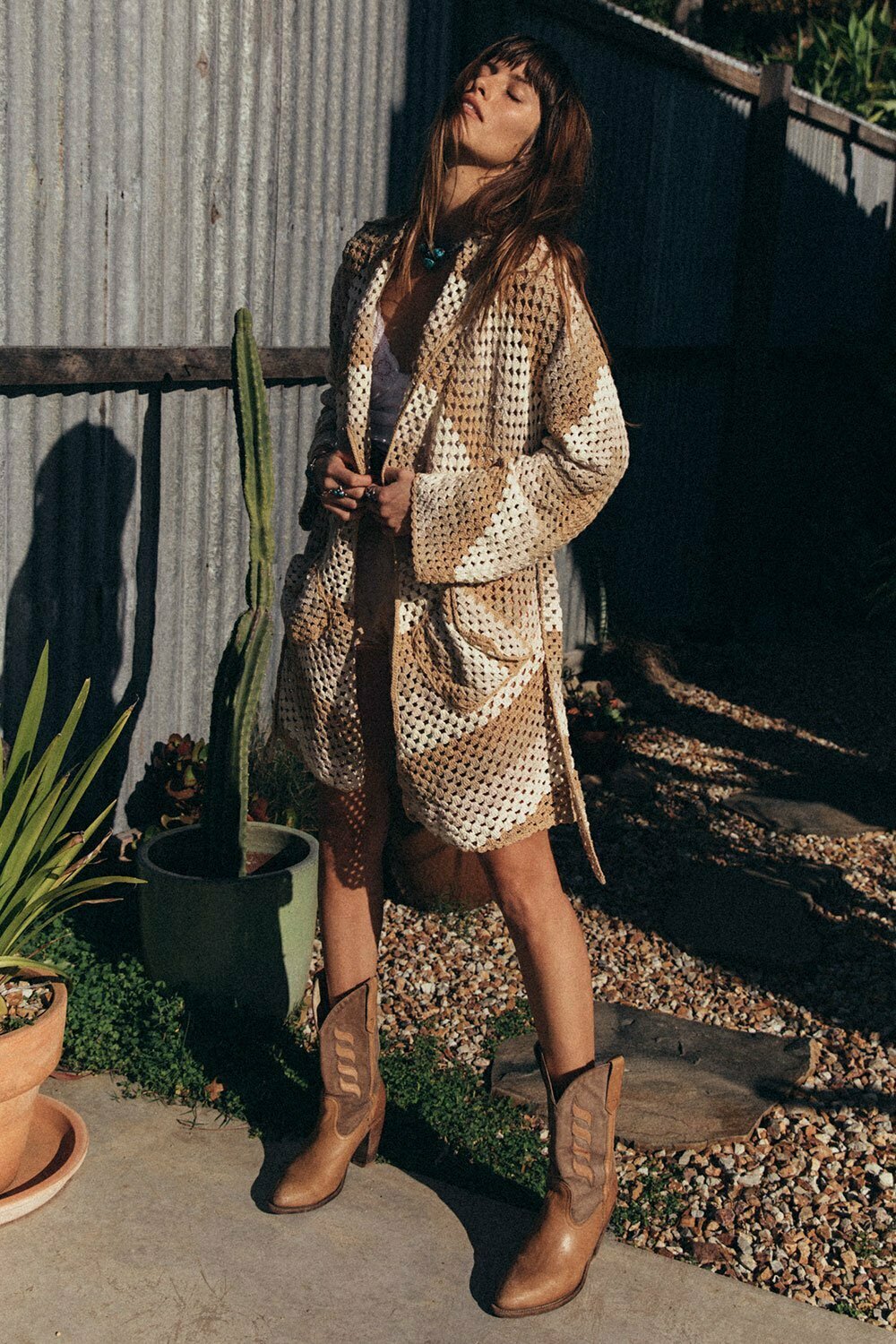 MAGIC CARPET RIDE CROCHET COAT- NEUTRAL