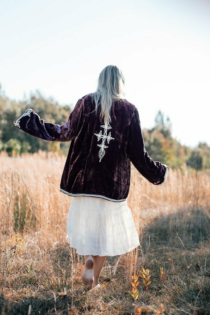 LITTLE WING VELVET JACKET in VINEYARD