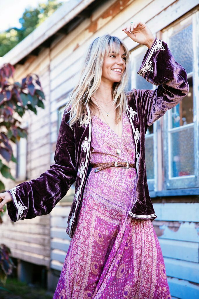 LITTLE WING VELVET JACKET in VINEYARD