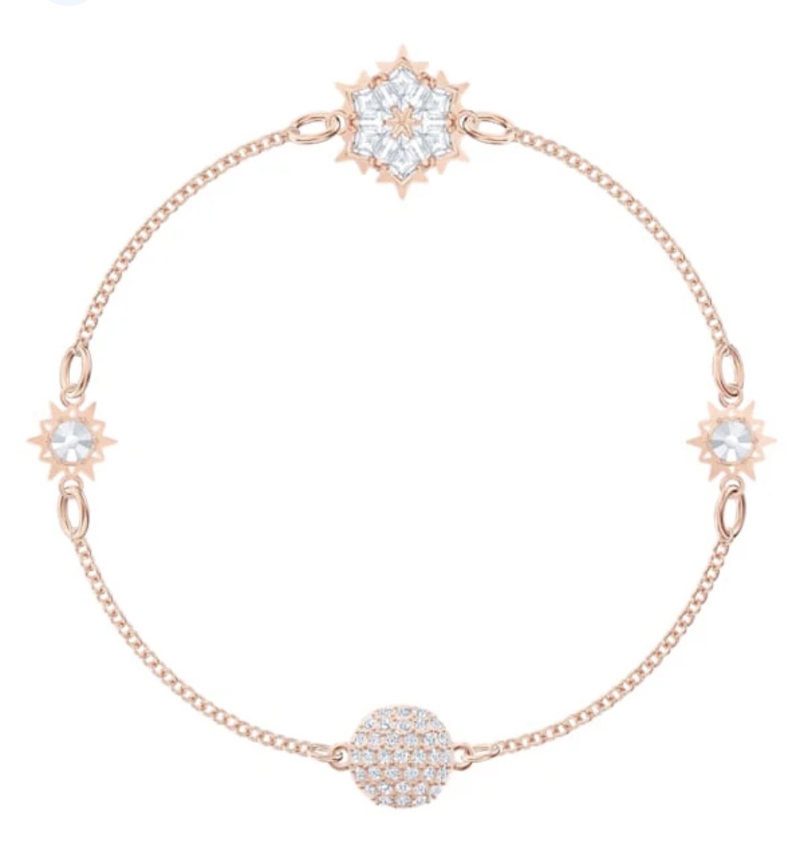  STRAND SNOWFLAKE BRACELET 18K ROSE GOLD PLATED