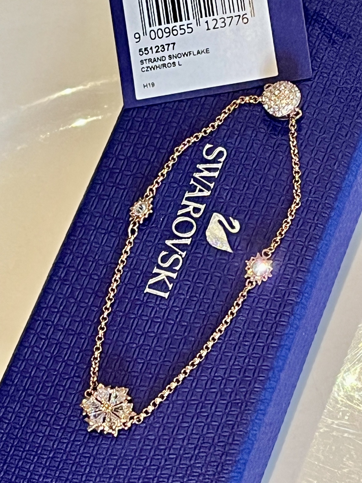  STRAND SNOWFLAKE BRACELET 18K ROSE GOLD PLATED