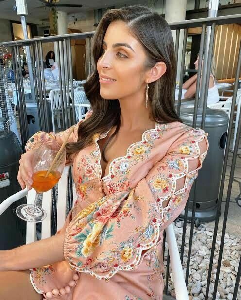 Zinnia Scallop Mini Dress in Coral Floral