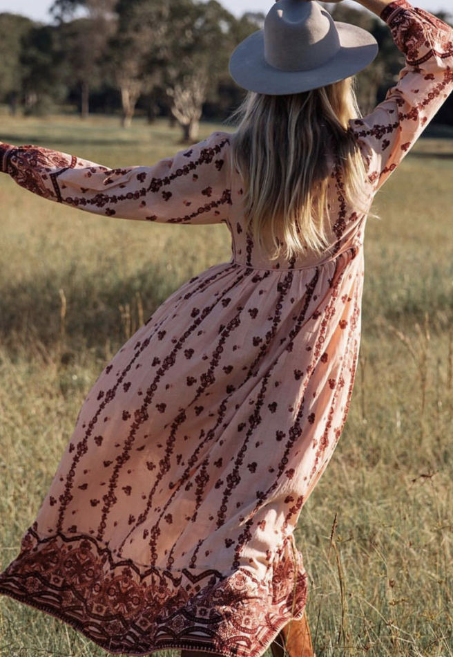 NOTHING BUT FLOWERS MAXI DRESS- BLUSH