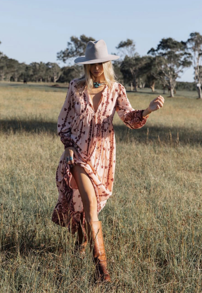 NOTHING BUT FLOWERS MAXI DRESS- BLUSH