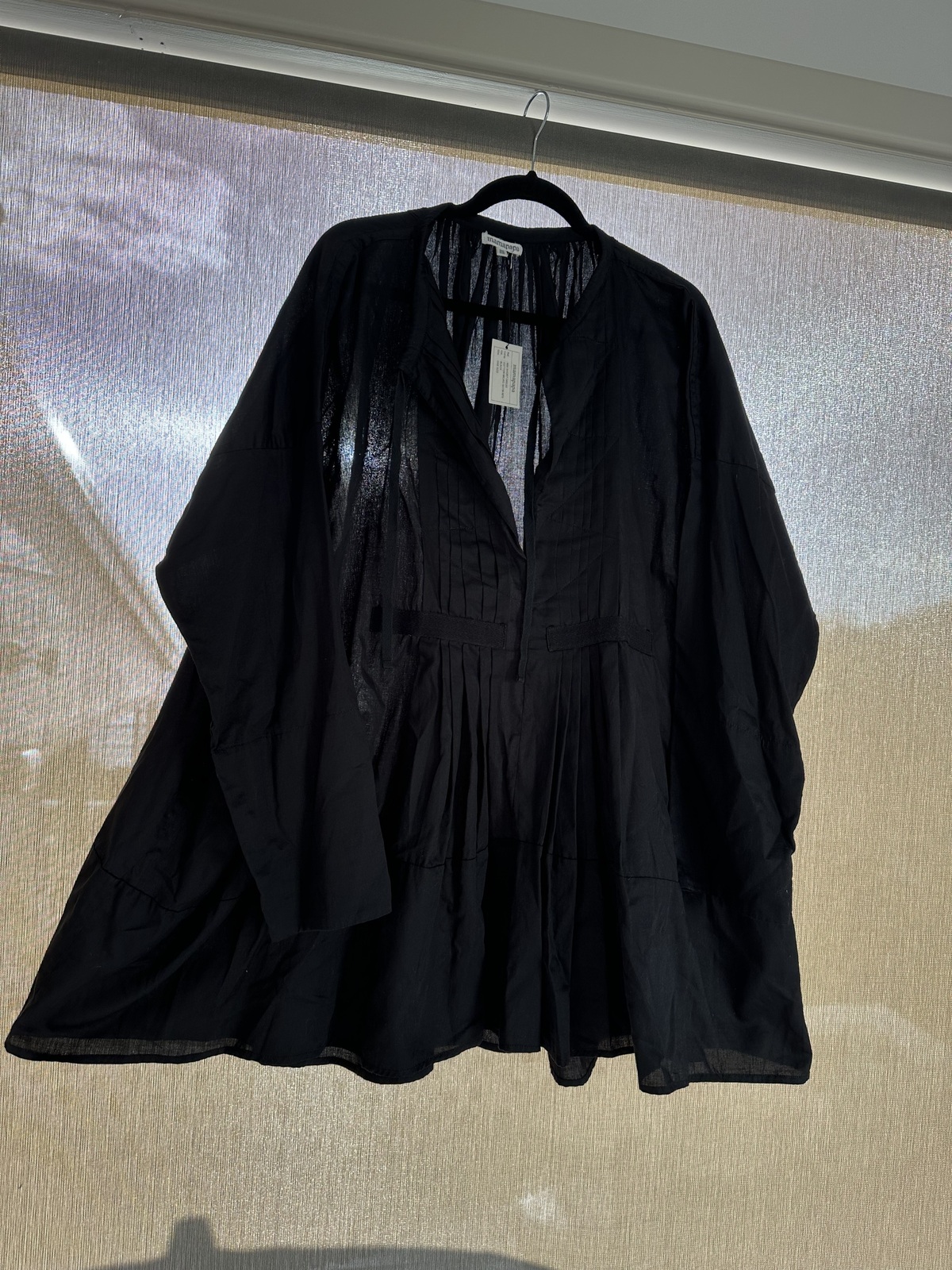 MIA SHORT DRESS - BLACK COTTON POPLIN