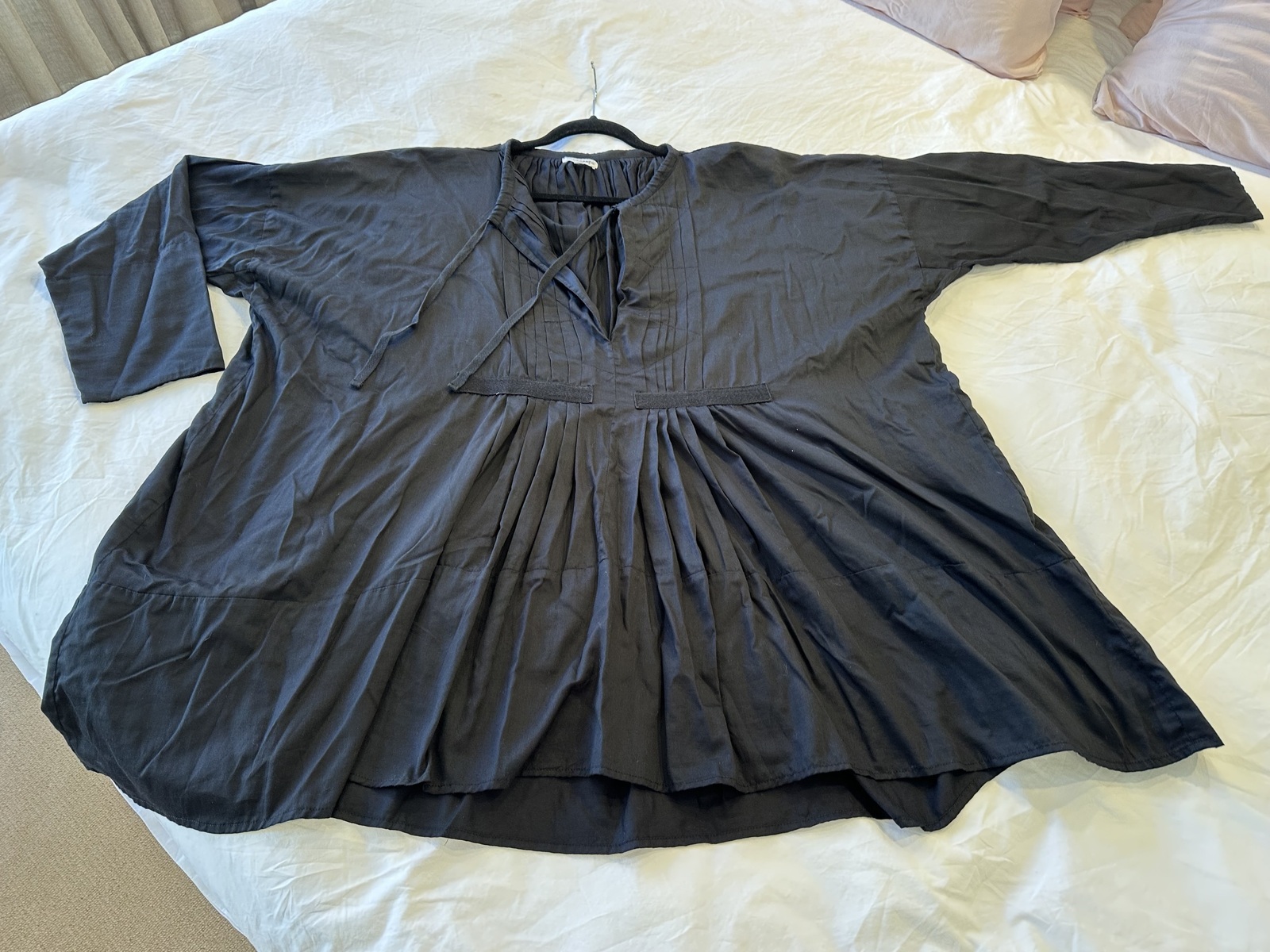 MIA SHORT DRESS - BLACK COTTON POPLIN