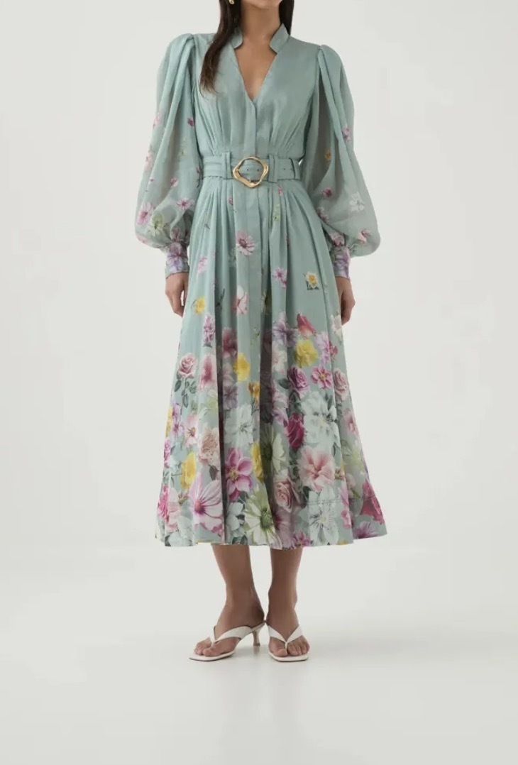 Fleur Shirt Dress MIST COLLAGE FLORAL