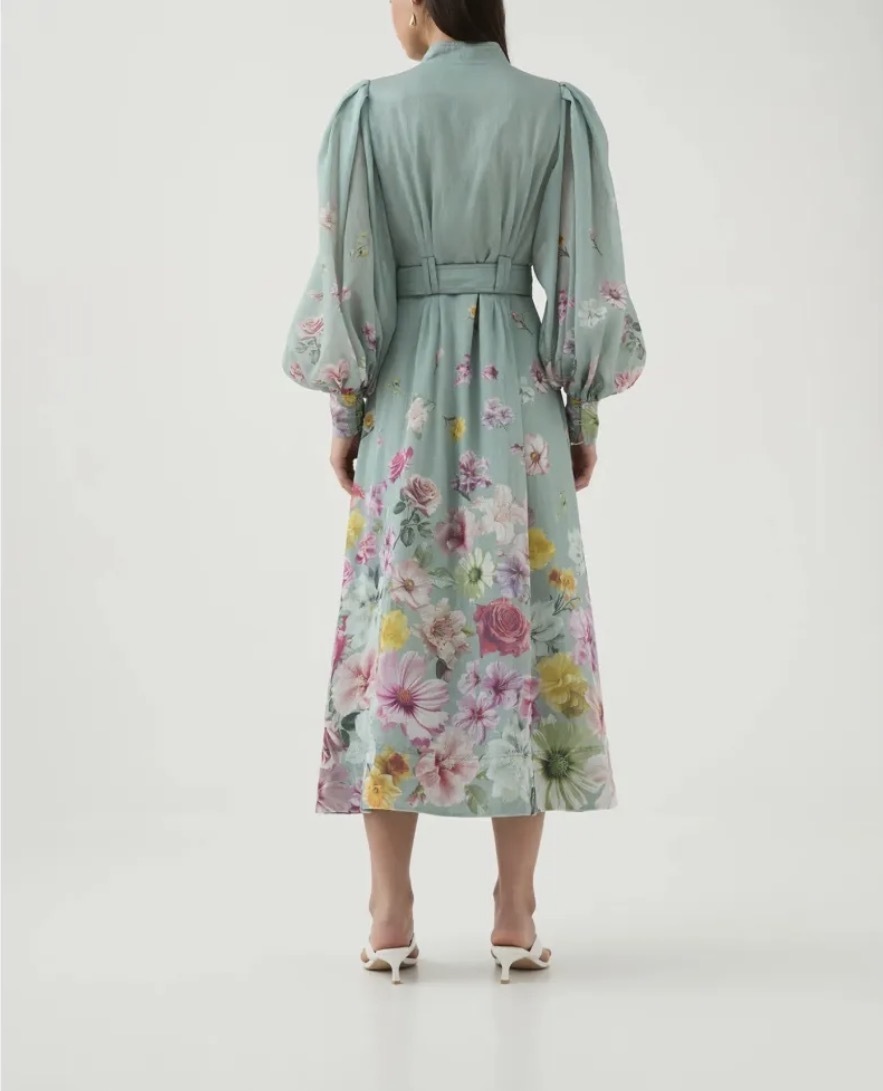 Fleur Shirt Dress MIST COLLAGE FLORAL