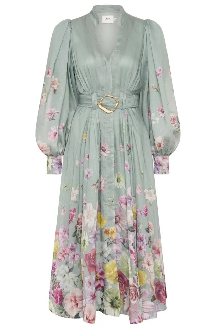Fleur Shirt Dress MIST COLLAGE FLORAL