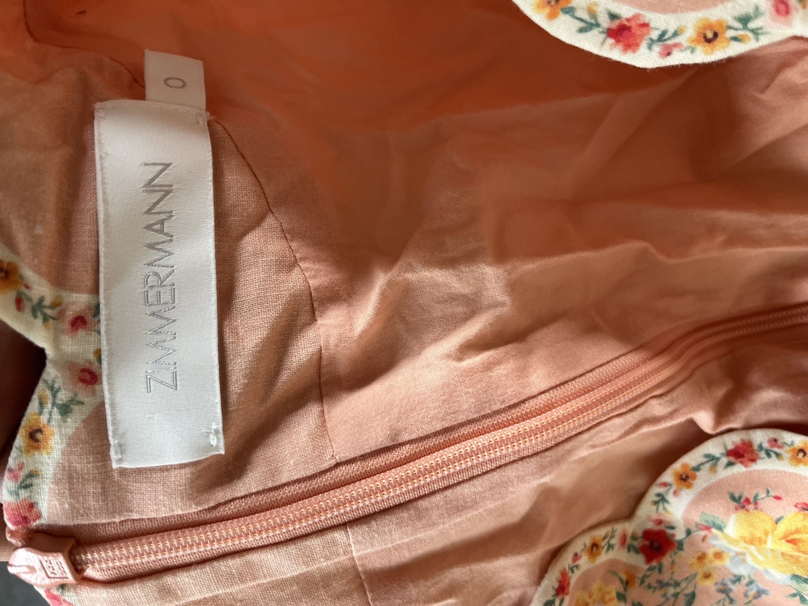 Zinnia Scallop Mini Dress in Coral Floral