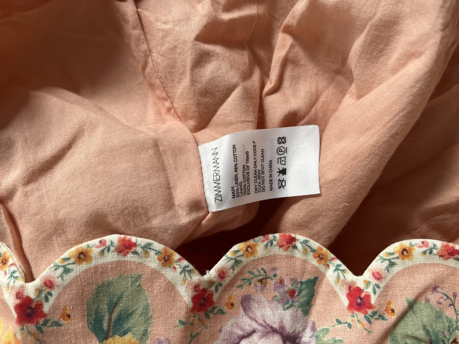 Zinnia Scallop Mini Dress in Coral Floral