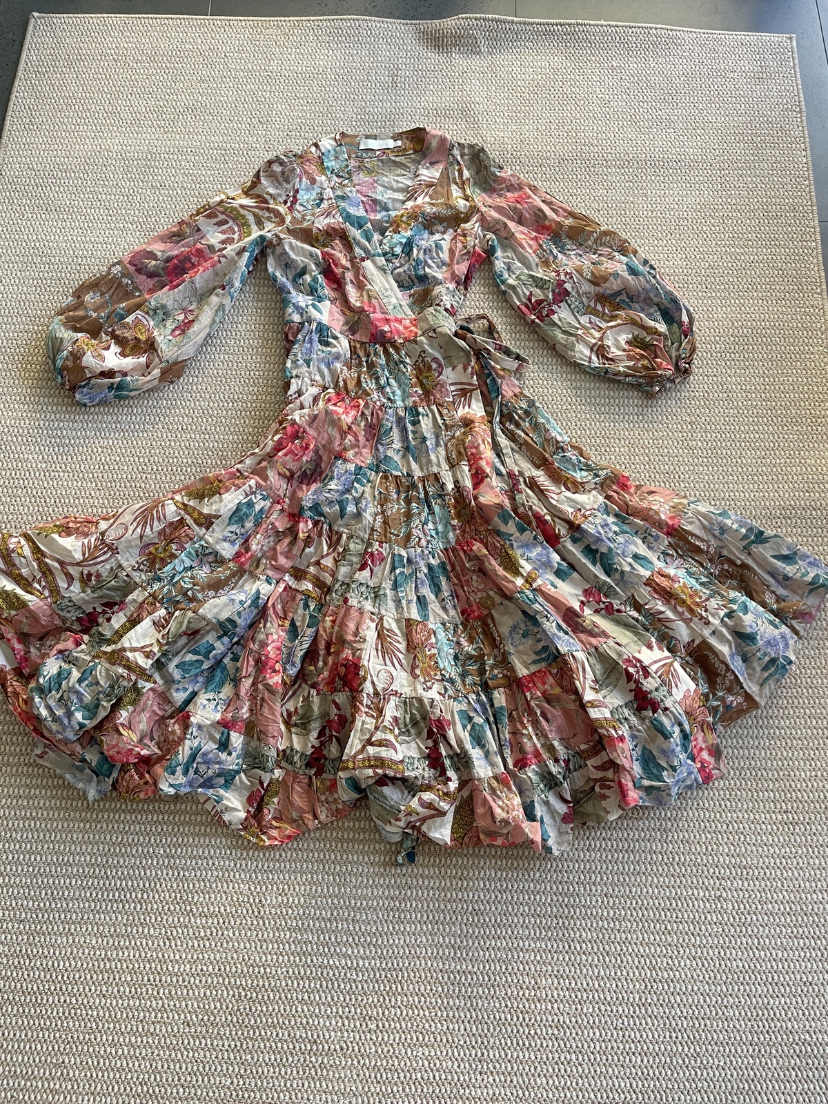 Cassia Floral-Print Cotton Wrap Maxi Dress