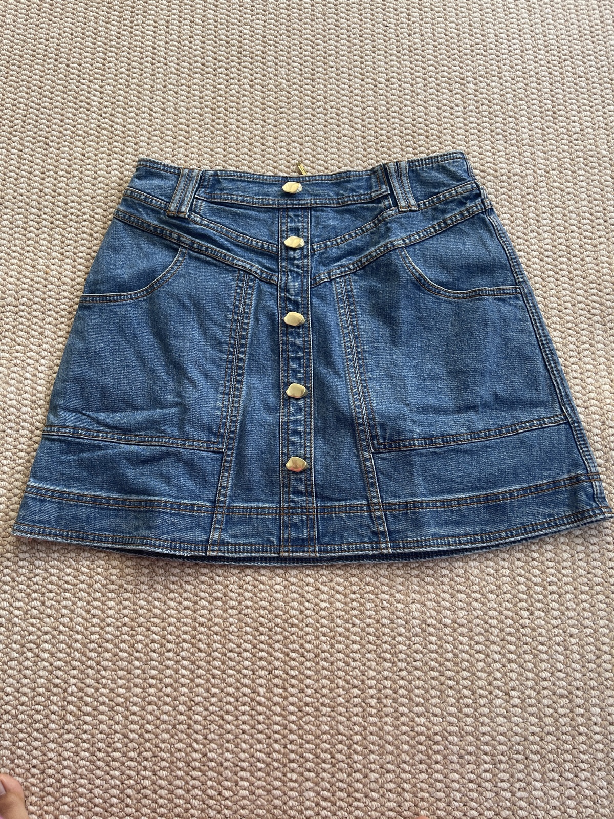 denim mini skirt