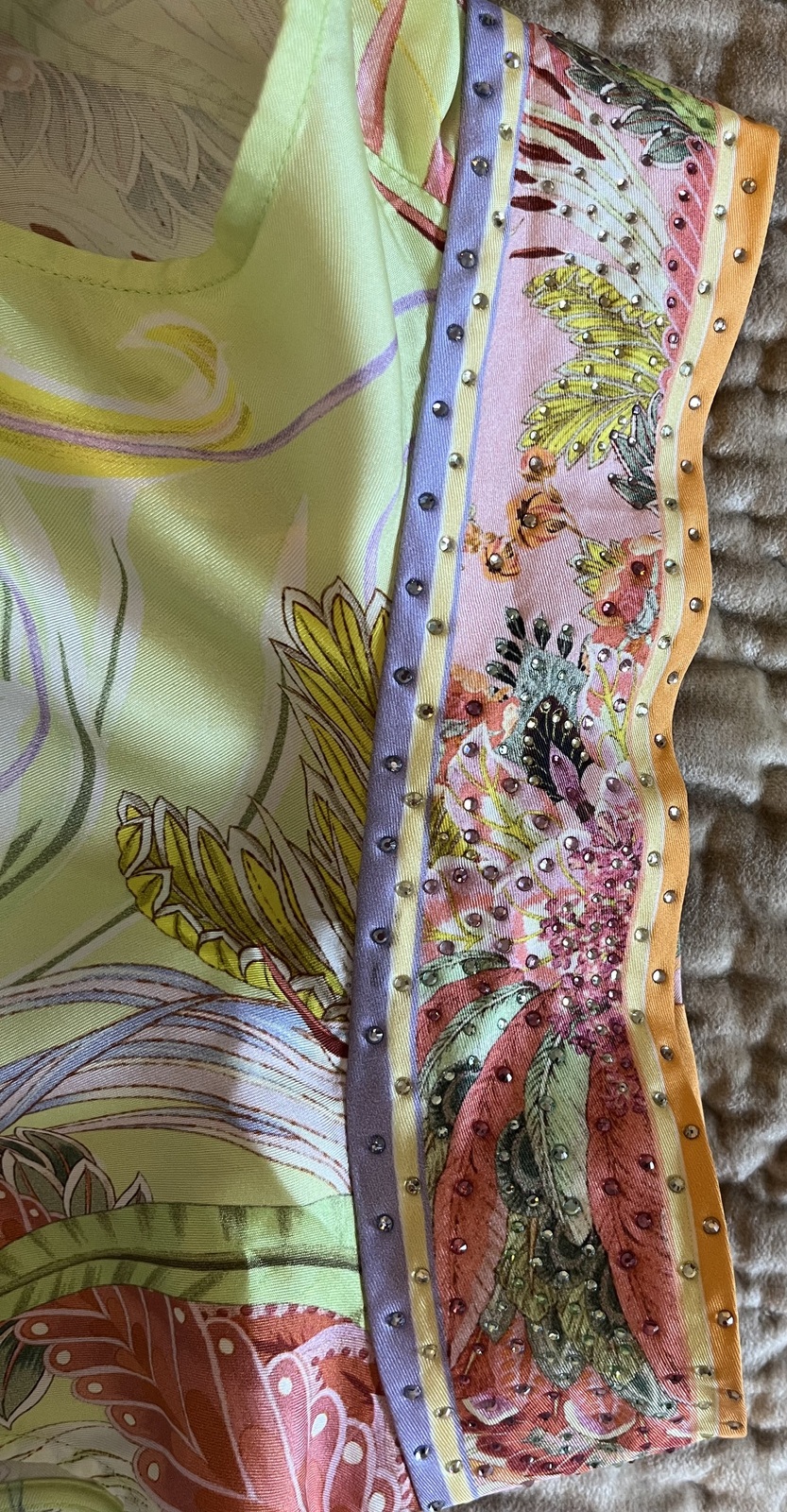 Cosmic Tuscan back tie 100% silk short dress size Medium 