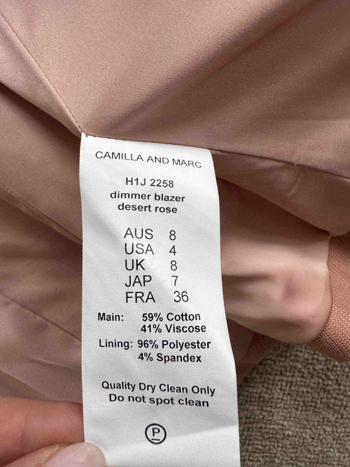   Dimmer Blazer, Dusty Rose  AU 8, UK8