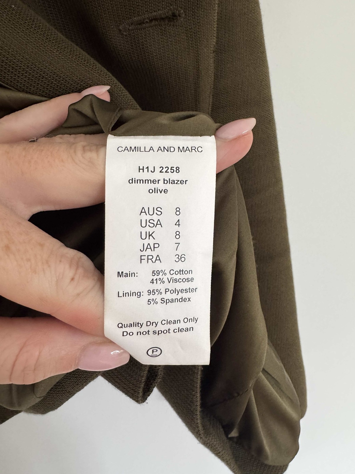 Olive Green Dimmer Blazer, AU 8, UK 8 
