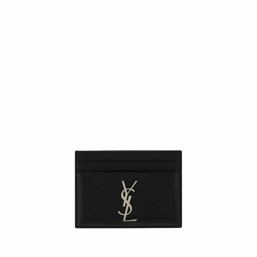 YSL Logo Card Holder - Black / One Size