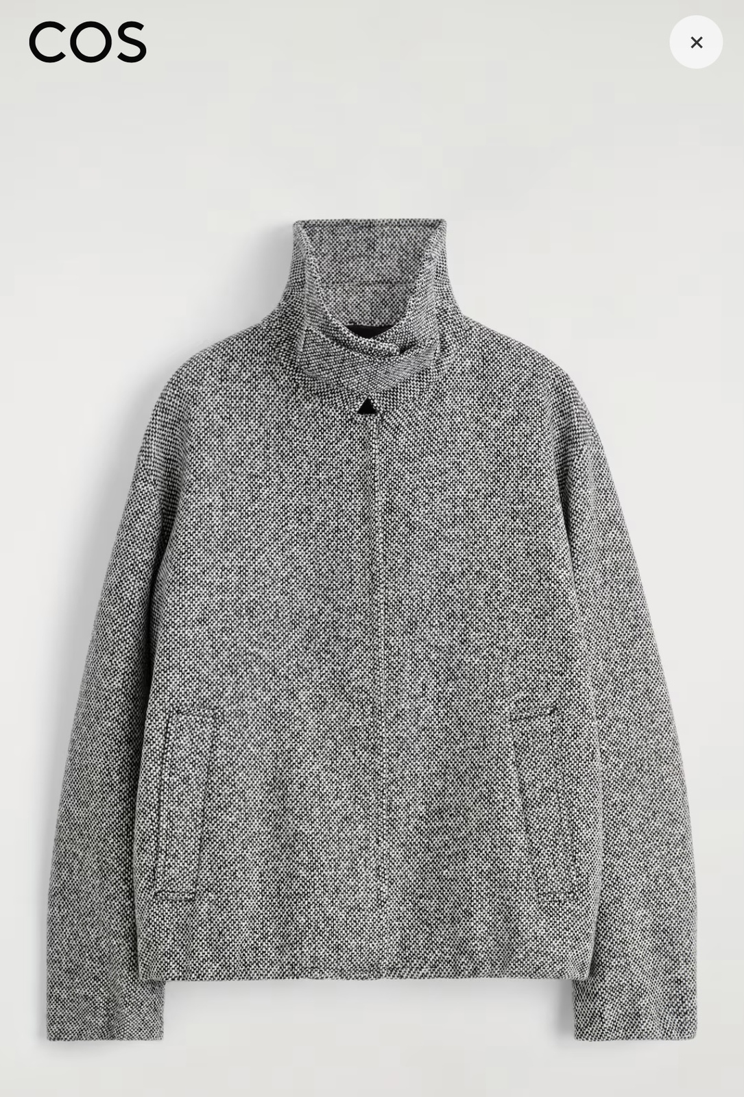 WOOL-TWEED FUNNEL-NECK JACKET