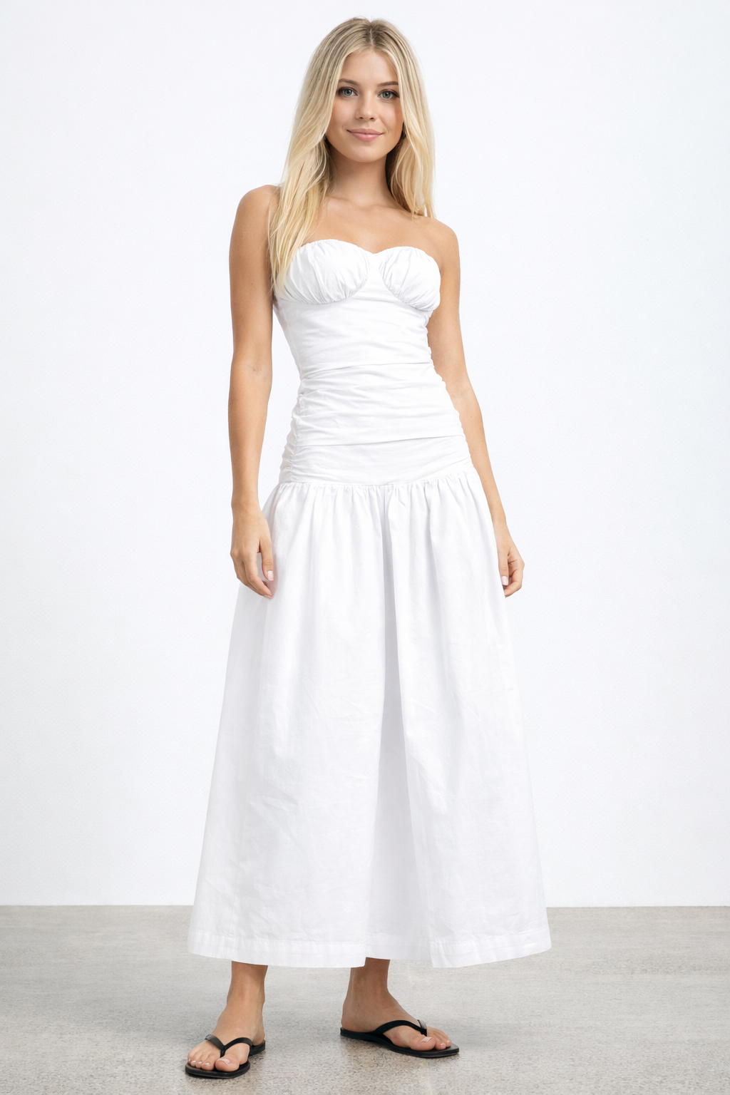Luxury Satin Maxi Dress White  Size 6 / XS