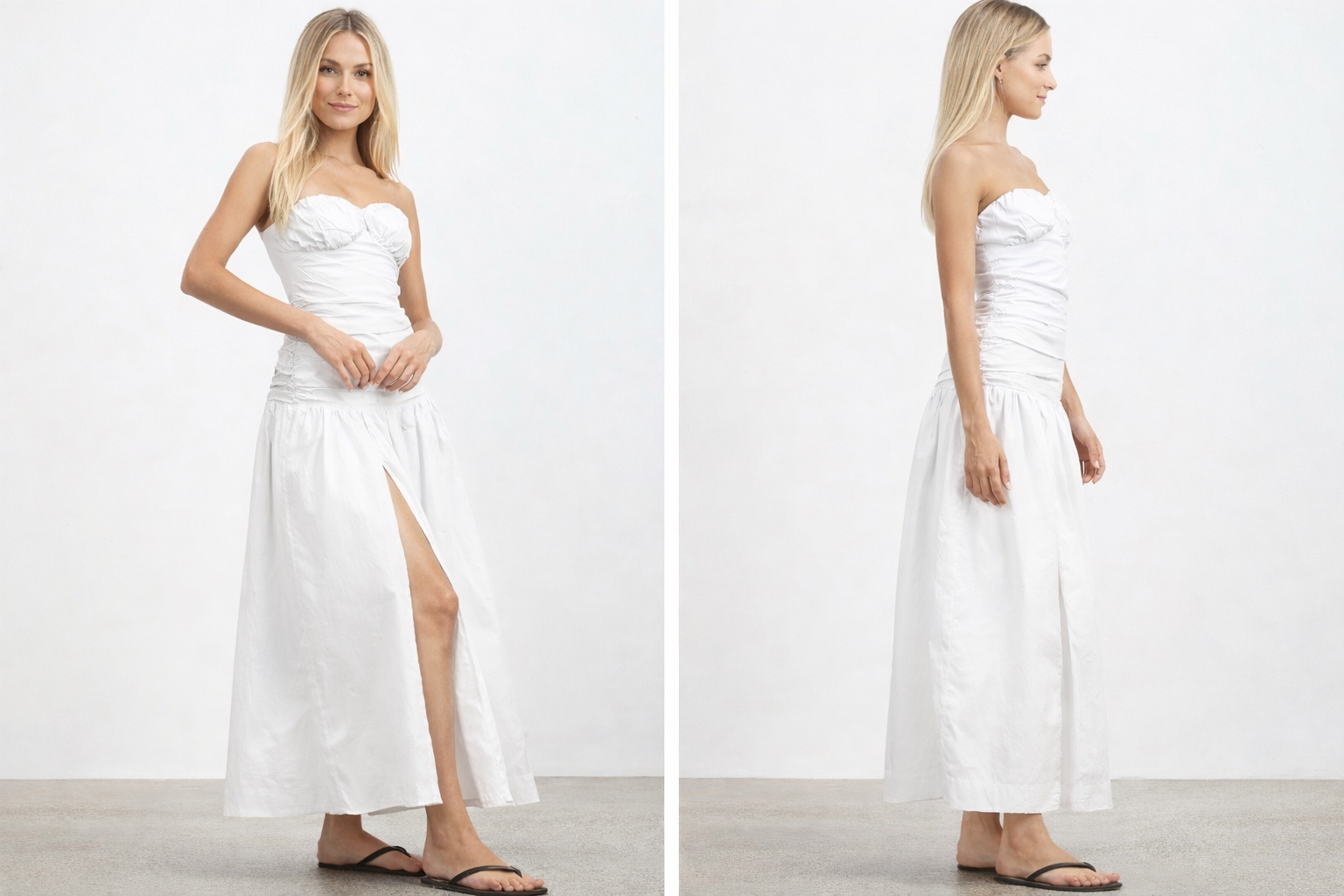Luxury Satin Maxi Dress White  Size 6 / XS