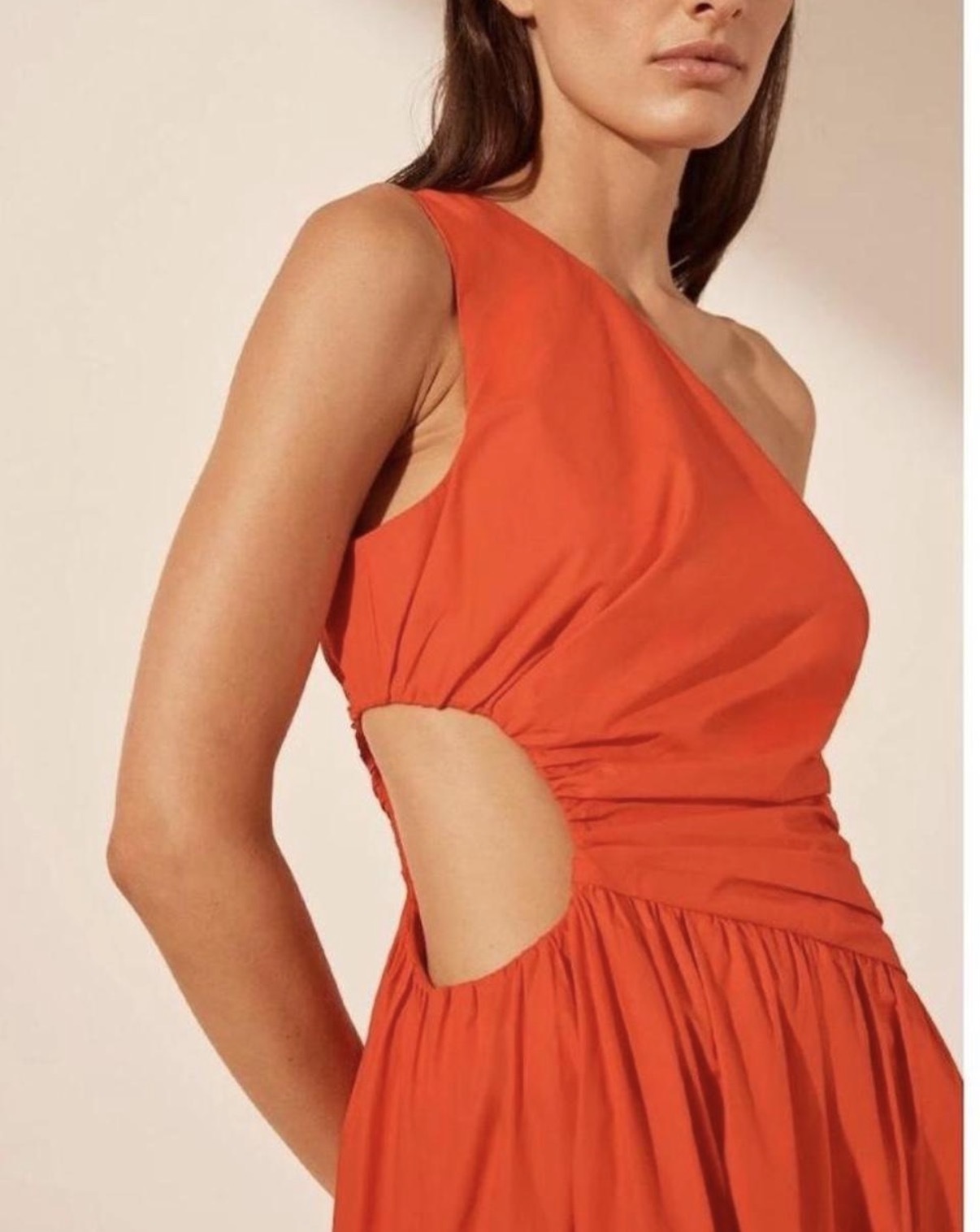 RRP $360 Asymmetrical Cutout Maxi Dress Hibiscus Red BRAND NEW