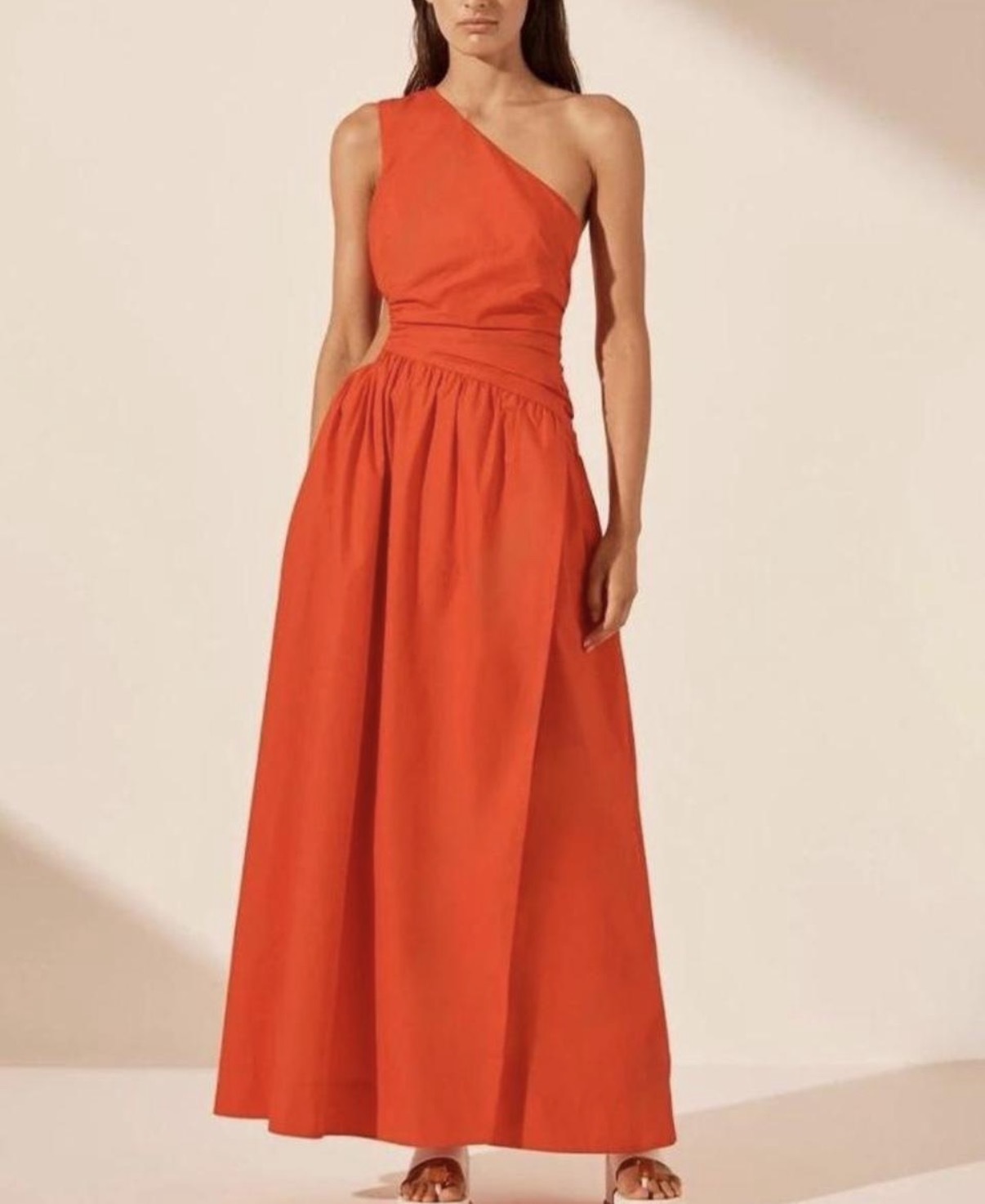 RRP $360 Asymmetrical Cutout Maxi Dress Hibiscus Red BRAND NEW