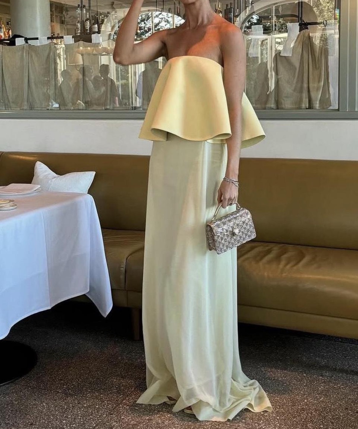 $269 Gemini Strapless Maxi Dress Butter Yellow Size 6