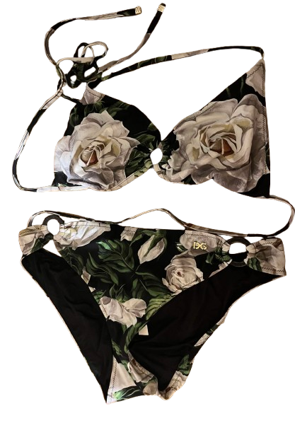 Beachwear rose print bikini set set size Large (4)