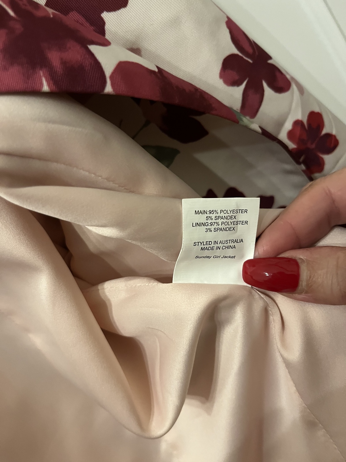 Stunning pink floral Sunday Girl Jacket size AU10