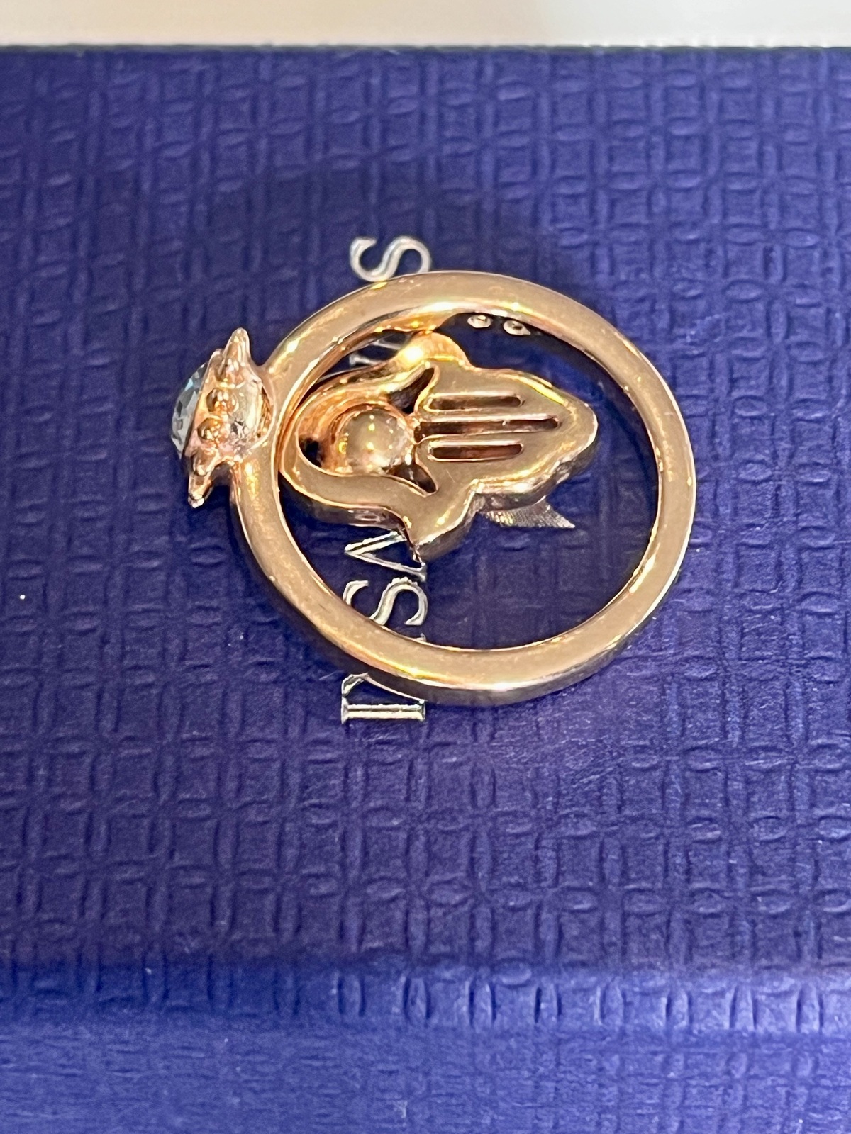 SYMBOLIC MOTIF HAMSA CHARM RING 18K RGP - SIZE 52 - BNWOT