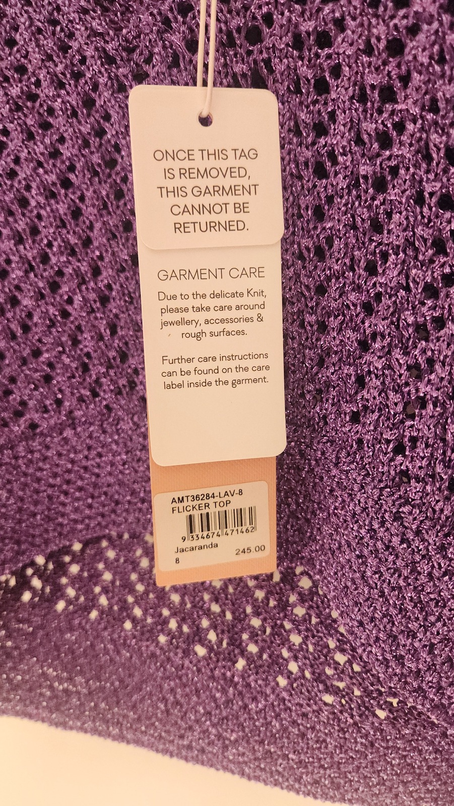 Jacaranda flicker top