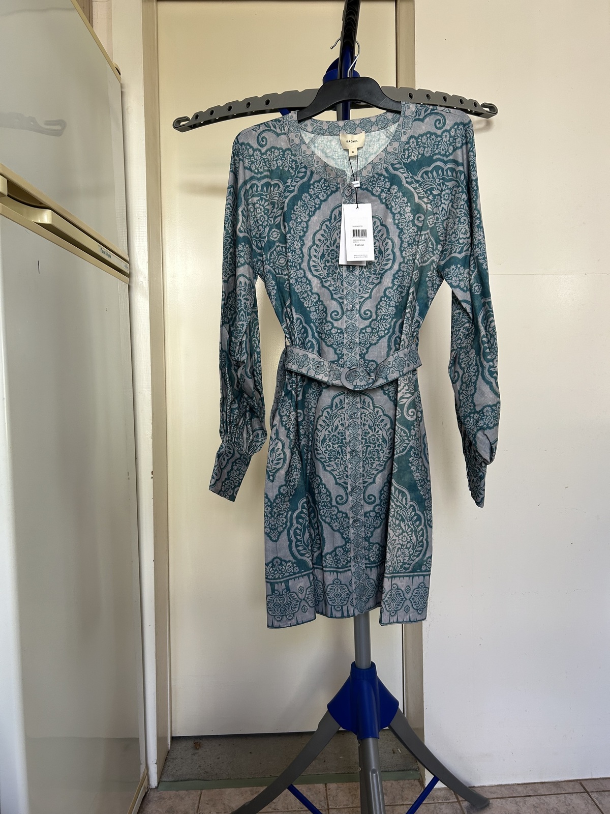 - Riley Long Sleeve Mini Dress, Indigo Henna 