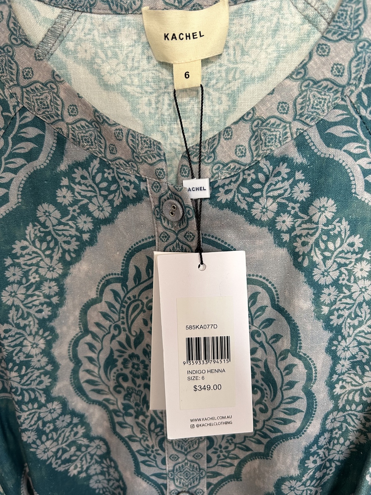 - Riley Long Sleeve Mini Dress, Indigo Henna 