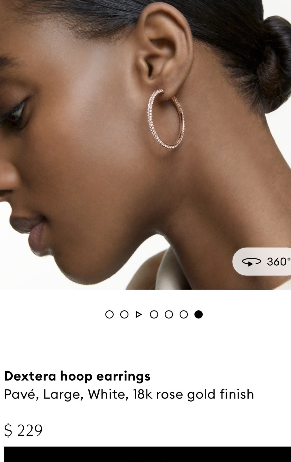 18K ROSE GOLD PLATED DEXTERA HOOP EARRINGS - RRP $229