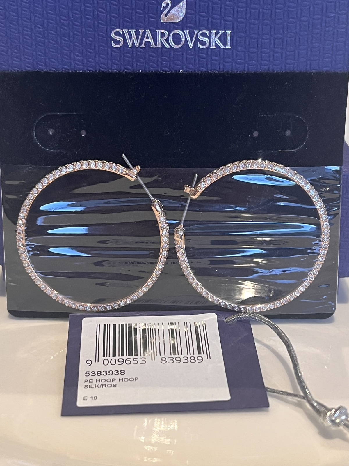 18K ROSE GOLD PLATED DEXTERA HOOP EARRINGS - RRP $229