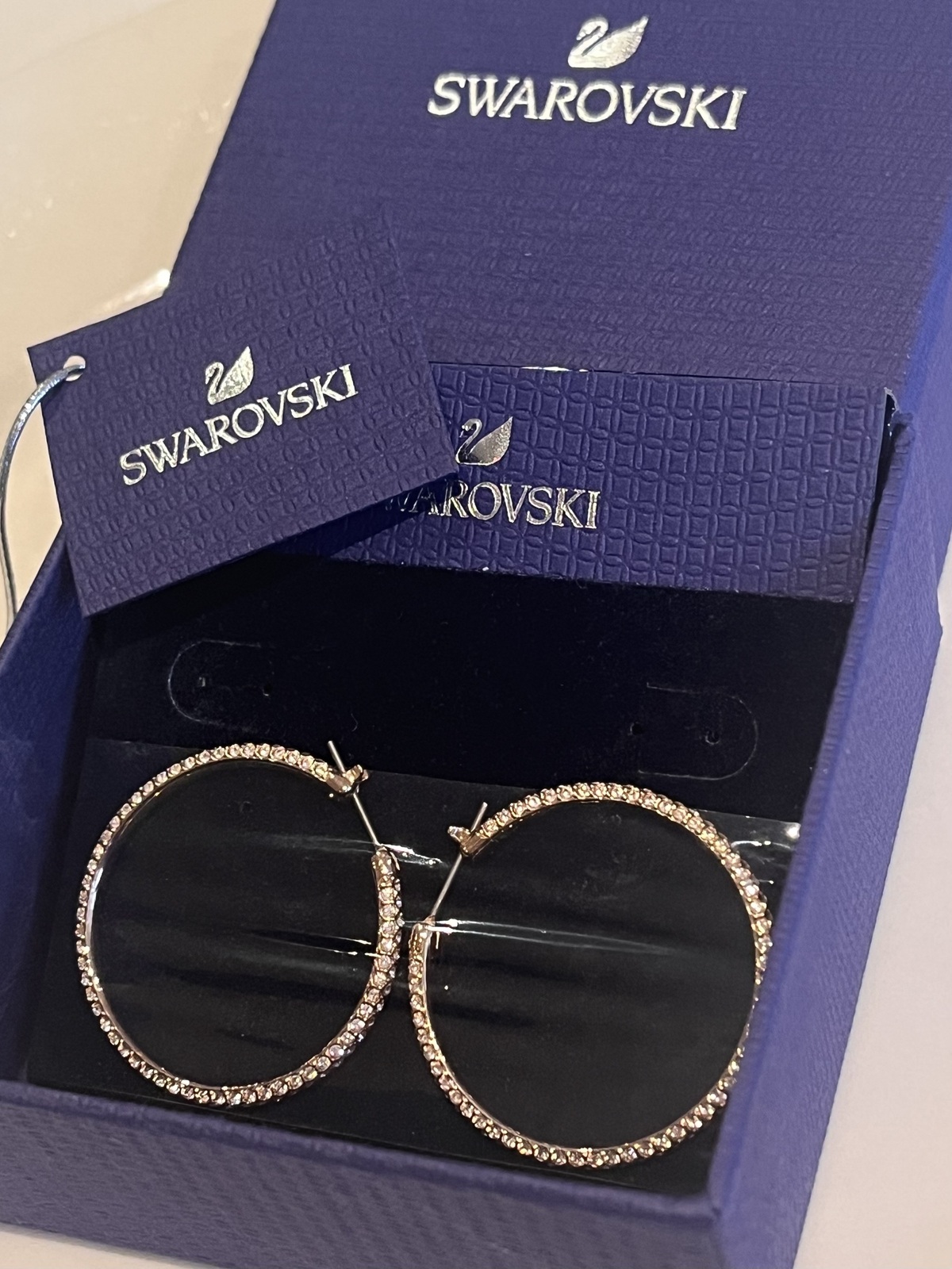 18K ROSE GOLD PLATED DEXTERA HOOP EARRINGS - RRP $229