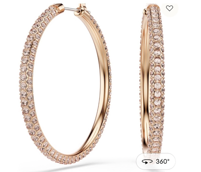 18K ROSE GOLD PLATED DEXTERA HOOP EARRINGS - RRP $229